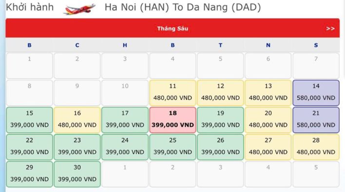 Vé máy bay hà nội đi đà nẵng - Vé máy bay khuyến mãi tháng 6